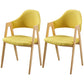 Glam Style Wooden Dining Arm Chair Matte Finish Solid Back Dining Chair for Home Yellow 2 Piece Set Clearhalo ' kitchen&dining_furn' 'Dining Chairs' 'Dining Tables & Seating' 'dining_chair' 'furn' 'furn_dining_chair' 'Furniture' 'furniture_dining_chair' 'Kitchen & Dining Furniture' 'kitchen' 3662705