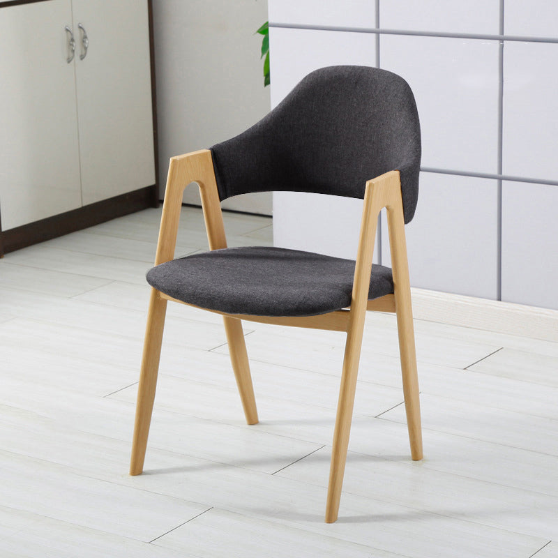 Glam Style Wooden Dining Arm Chair Matte Finish Solid Back Dining Chair for Home Dark Gray 1 Piece Clearhalo ' kitchen&dining_furn' 'Dining Chairs' 'Dining Tables & Seating' 'dining_chair' 'furn' 'furn_dining_chair' 'Furniture' 'furniture_dining_chair' 'Kitchen & Dining Furniture' 'kitchen' 3662706