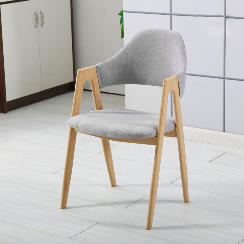 Glam Style Wooden Dining Arm Chair Matte Finish Solid Back Dining Chair for Home Light Gray 1 Piece Clearhalo ' kitchen&dining_furn' 'Dining Chairs' 'Dining Tables & Seating' 'dining_chair' 'furn' 'furn_dining_chair' 'Furniture' 'furniture_dining_chair' 'Kitchen & Dining Furniture' 'kitchen' 3662709