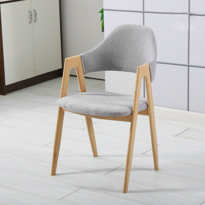 Glam Style Wooden Dining Arm Chair Matte Finish Solid Back Dining Chair for Home Light Gray 1 Piece Clearhalo ' kitchen&dining_furn' 'Dining Chairs' 'Dining Tables & Seating' 'dining_chair' 'furn' 'furn_dining_chair' 'Furniture' 'furniture_dining_chair' 'Kitchen & Dining Furniture' 'kitchen' 3662709