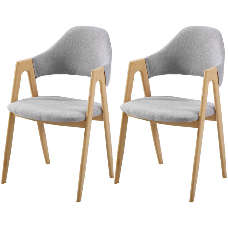 Glam Style Wooden Dining Arm Chair Matte Finish Solid Back Dining Chair for Home Light Gray 2 Piece Set Clearhalo ' kitchen&dining_furn' 'Dining Chairs' 'Dining Tables & Seating' 'dining_chair' 'furn' 'furn_dining_chair' 'Furniture' 'furniture_dining_chair' 'Kitchen & Dining Furniture' 'kitchen' 3662711