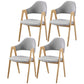 Glam Style Wooden Dining Arm Chair Matte Finish Solid Back Dining Chair for Home Light Gray 4 Piece Set Clearhalo ' kitchen&dining_furn' 'Dining Chairs' 'Dining Tables & Seating' 'dining_chair' 'furn' 'furn_dining_chair' 'Furniture' 'furniture_dining_chair' 'Kitchen & Dining Furniture' 'kitchen' 3662713