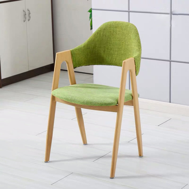 Glam Style Wooden Dining Arm Chair Matte Finish Solid Back Dining Chair for Home Green Clearhalo ' kitchen&dining_furn' 'Dining Chairs' 'Dining Tables & Seating' 'dining_chair' 'furn' 'furn_dining_chair' 'Furniture' 'furniture_dining_chair' 'Kitchen & Dining Furniture' 'kitchen' 3662715