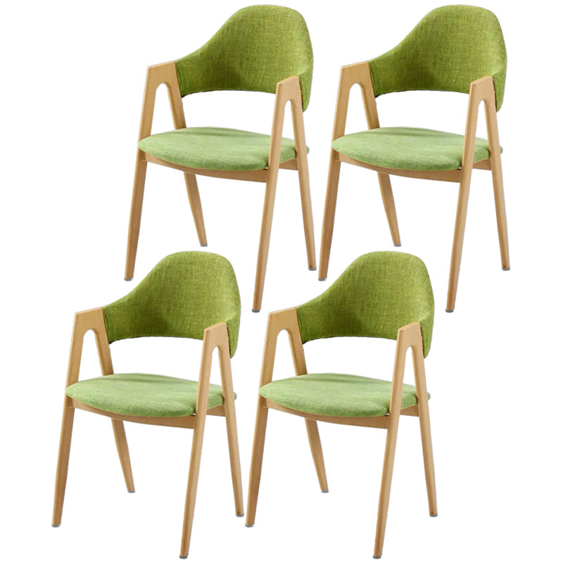 Glam Style Wooden Dining Arm Chair Matte Finish Solid Back Dining Chair for Home Green 4 Piece Set Clearhalo ' kitchen&dining_furn' 'Dining Chairs' 'Dining Tables & Seating' 'dining_chair' 'furn' 'furn_dining_chair' 'Furniture' 'furniture_dining_chair' 'Kitchen & Dining Furniture' 'kitchen' 3662718