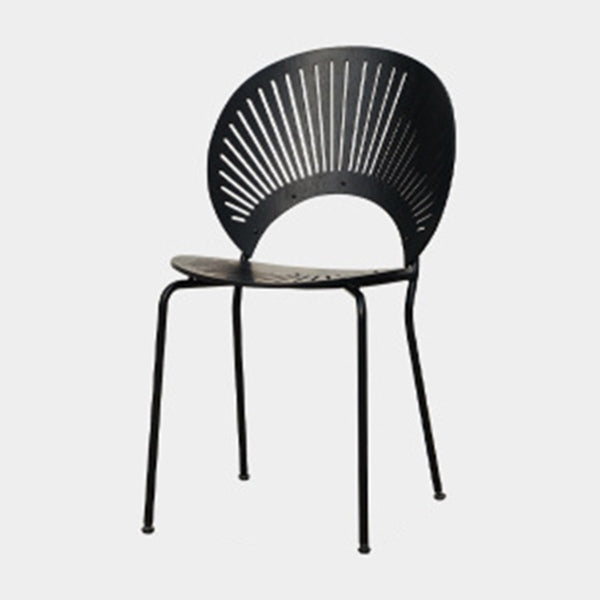 Contemporary Style Metal Chair Set Kitchen Dining Windsor Back Side Chairs Black 1 Piece Black Clearhalo ' kitchen&dining_furn' 'Dining Chairs' 'Dining Tables & Seating' 'dining_chair' 'furn' 'furn_dining_chair' 'Furniture' 'furniture_dining_chair' 'Kitchen & Dining Furniture' 'kitchen' 3662720