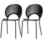 Contemporary Style Metal Chair Set Kitchen Dining Windsor Back Side Chairs Black 2 Piece Set Black Clearhalo ' kitchen&dining_furn' 'Dining Chairs' 'Dining Tables & Seating' 'dining_chair' 'furn' 'furn_dining_chair' 'Furniture' 'furniture_dining_chair' 'Kitchen & Dining Furniture' 'kitchen' 3662721