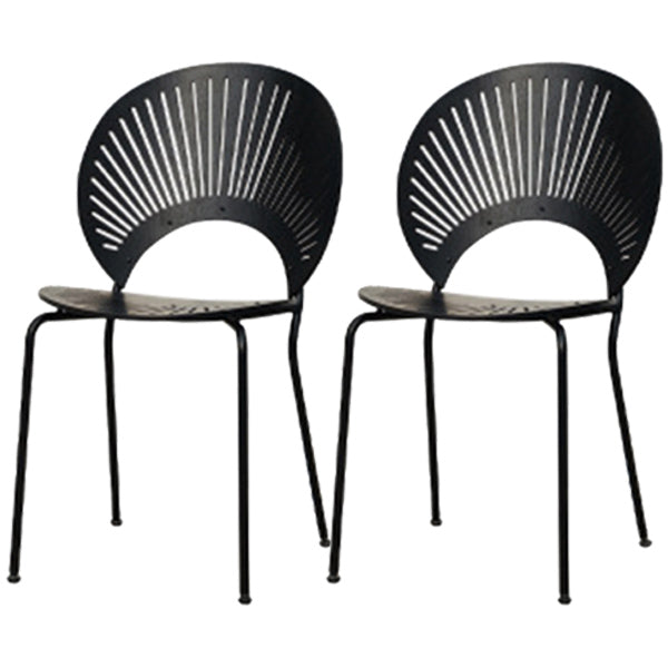 Contemporary Style Metal Chair Set Kitchen Dining Windsor Back Side Chairs Black 2 Piece Set Black Clearhalo ' kitchen&dining_furn' 'Dining Chairs' 'Dining Tables & Seating' 'dining_chair' 'furn' 'furn_dining_chair' 'Furniture' 'furniture_dining_chair' 'Kitchen & Dining Furniture' 'kitchen' 3662721