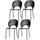 Contemporary Style Metal Chair Set Kitchen Dining Windsor Back Side Chairs Black 4 Piece Set Black Clearhalo ' kitchen&dining_furn' 'Dining Chairs' 'Dining Tables & Seating' 'dining_chair' 'furn' 'furn_dining_chair' 'Furniture' 'furniture_dining_chair' 'Kitchen & Dining Furniture' 'kitchen' 3662724