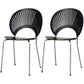 Contemporary Style Metal Chair Set Kitchen Dining Windsor Back Side Chairs Black 2 Piece Set Silver Clearhalo ' kitchen&dining_furn' 'Dining Chairs' 'Dining Tables & Seating' 'dining_chair' 'furn' 'furn_dining_chair' 'Furniture' 'furniture_dining_chair' 'Kitchen & Dining Furniture' 'kitchen' 3662727