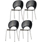 Contemporary Style Metal Chair Set Kitchen Dining Windsor Back Side Chairs Black 4 Piece Set Silver Clearhalo ' kitchen&dining_furn' 'Dining Chairs' 'Dining Tables & Seating' 'dining_chair' 'furn' 'furn_dining_chair' 'Furniture' 'furniture_dining_chair' 'Kitchen & Dining Furniture' 'kitchen' 3662730