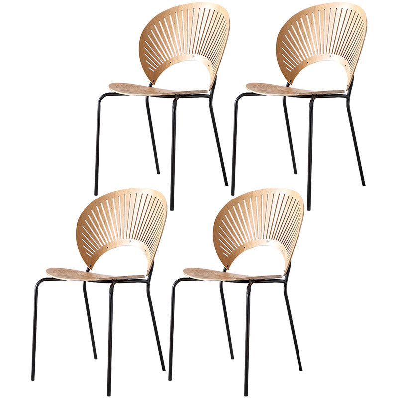 Contemporary Style Metal Chair Set Kitchen Dining Windsor Back Side Chairs Wood 4 Piece Set Black Clearhalo ' kitchen&dining_furn' 'Dining Chairs' 'Dining Tables & Seating' 'dining_chair' 'furn' 'furn_dining_chair' 'Furniture' 'furniture_dining_chair' 'Kitchen & Dining Furniture' 'kitchen' 3662735