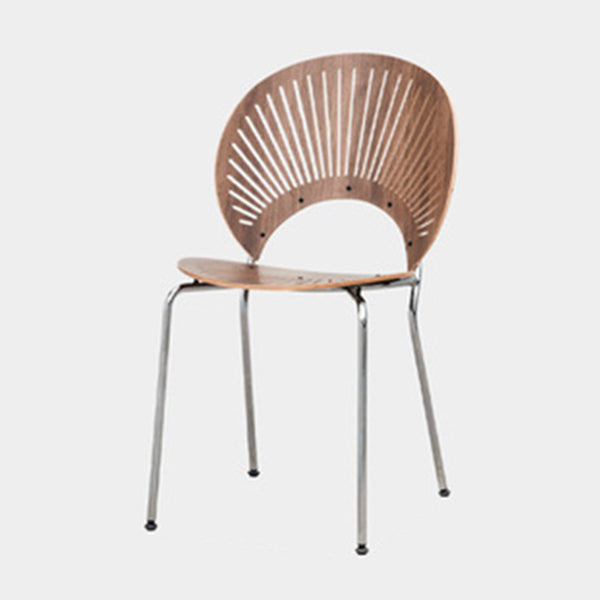 Contemporary Style Metal Chair Set Kitchen Dining Windsor Back Side Chairs Walnut 1 Piece Silver Clearhalo ' kitchen&dining_furn' 'Dining Chairs' 'Dining Tables & Seating' 'dining_chair' 'furn' 'furn_dining_chair' 'Furniture' 'furniture_dining_chair' 'Kitchen & Dining Furniture' 'kitchen' 3662741