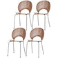 Contemporary Style Metal Chair Set Kitchen Dining Windsor Back Side Chairs Walnut 4 Piece Set Silver Clearhalo ' kitchen&dining_furn' 'Dining Chairs' 'Dining Tables & Seating' 'dining_chair' 'furn' 'furn_dining_chair' 'Furniture' 'furniture_dining_chair' 'Kitchen & Dining Furniture' 'kitchen' 3662743