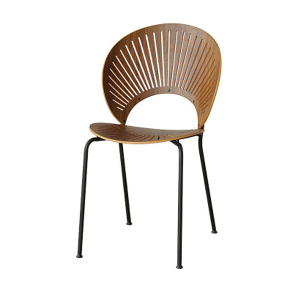 Contemporary Style Metal Chair Set Kitchen Dining Windsor Back Side Chairs Walnut 1 Piece Black Clearhalo ' kitchen&dining_furn' 'Dining Chairs' 'Dining Tables & Seating' 'dining_chair' 'furn' 'furn_dining_chair' 'Furniture' 'furniture_dining_chair' 'Kitchen & Dining Furniture' 'kitchen' 3662744