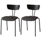 Industrial Style Metal Matte Finish Side Chair Open Back Dining Side Chair for Dining Room Black Dark Gray 2 Piece Set Clearhalo ' kitchen&dining_furn' 'Dining Chairs' 'Dining Tables & Seating' 'dining_chair' 'furn' 'furn_dining_chair' 'Furniture' 'furniture_dining_chair' 'Kitchen & Dining Furniture' 'kitchen' 3662748
