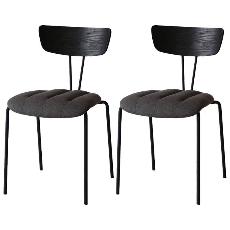 Industrial Style Metal Matte Finish Side Chair Open Back Dining Side Chair for Dining Room Black Dark Gray 2 Piece Set Clearhalo ' kitchen&dining_furn' 'Dining Chairs' 'Dining Tables & Seating' 'dining_chair' 'furn' 'furn_dining_chair' 'Furniture' 'furniture_dining_chair' 'Kitchen & Dining Furniture' 'kitchen' 3662748
