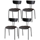 Industrial Style Metal Matte Finish Side Chair Open Back Dining Side Chair for Dining Room Black Dark Gray 4 Piece Set Clearhalo ' kitchen&dining_furn' 'Dining Chairs' 'Dining Tables & Seating' 'dining_chair' 'furn' 'furn_dining_chair' 'Furniture' 'furniture_dining_chair' 'Kitchen & Dining Furniture' 'kitchen' 3662749