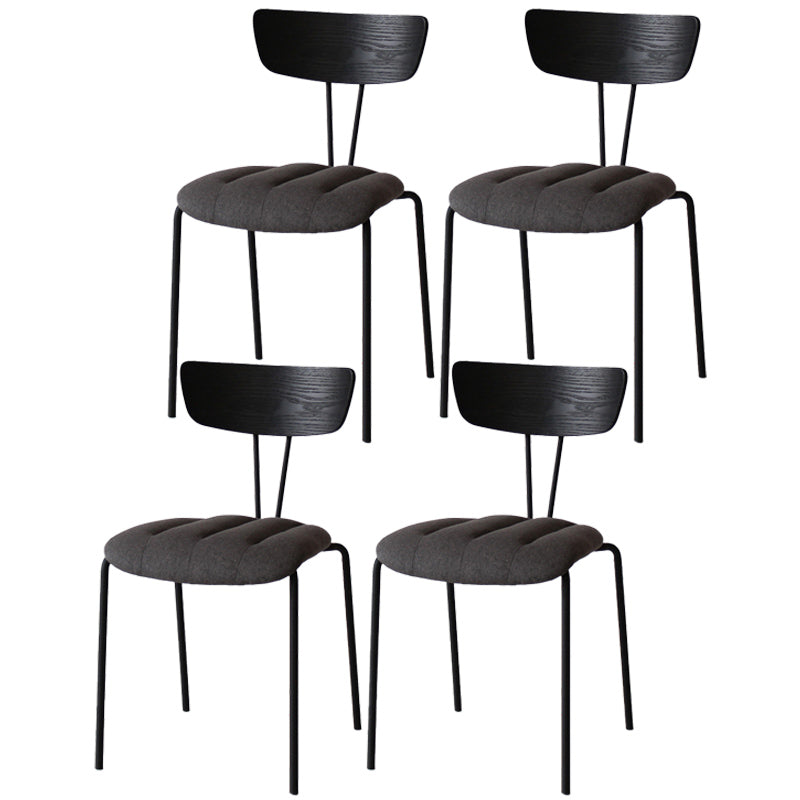 Industrial Style Metal Matte Finish Side Chair Open Back Dining Side Chair for Dining Room Black Dark Gray 4 Piece Set Clearhalo ' kitchen&dining_furn' 'Dining Chairs' 'Dining Tables & Seating' 'dining_chair' 'furn' 'furn_dining_chair' 'Furniture' 'furniture_dining_chair' 'Kitchen & Dining Furniture' 'kitchen' 3662749