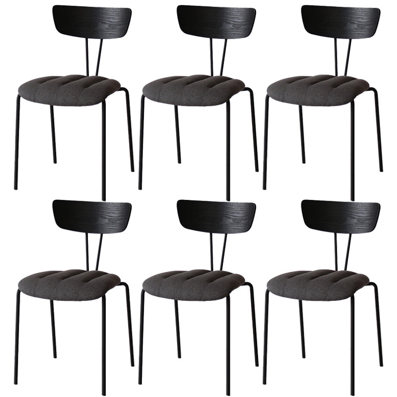 Industrial Style Metal Matte Finish Side Chair Open Back Dining Side Chair for Dining Room Black Dark Gray 6 Piece Set Clearhalo ' kitchen&dining_furn' 'Dining Chairs' 'Dining Tables & Seating' 'dining_chair' 'furn' 'furn_dining_chair' 'Furniture' 'furniture_dining_chair' 'Kitchen & Dining Furniture' 'kitchen' 3662751