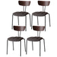 Industrial Style Metal Matte Finish Side Chair Open Back Dining Side Chair for Dining Room Walnut Dark Gray 4 Piece Set Clearhalo ' kitchen&dining_furn' 'Dining Chairs' 'Dining Tables & Seating' 'dining_chair' 'furn' 'furn_dining_chair' 'Furniture' 'furniture_dining_chair' 'Kitchen & Dining Furniture' 'kitchen' 3662756