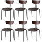 Industrial Style Metal Matte Finish Side Chair Open Back Dining Side Chair for Dining Room Walnut Dark Gray 6 Piece Set Clearhalo ' kitchen&dining_furn' 'Dining Chairs' 'Dining Tables & Seating' 'dining_chair' 'furn' 'furn_dining_chair' 'Furniture' 'furniture_dining_chair' 'Kitchen & Dining Furniture' 'kitchen' 3662758