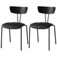 Industrial Style Metal Matte Finish Side Chair Open Back Dining Side Chair for Dining Room Black Gray 2 Piece Set Clearhalo ' kitchen&dining_furn' 'Dining Chairs' 'Dining Tables & Seating' 'dining_chair' 'furn' 'furn_dining_chair' 'Furniture' 'furniture_dining_chair' 'Kitchen & Dining Furniture' 'kitchen' 3662760