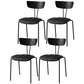 Industrial Style Metal Matte Finish Side Chair Open Back Dining Side Chair for Dining Room Black Gray 4 Piece Set Clearhalo ' kitchen&dining_furn' 'Dining Chairs' 'Dining Tables & Seating' 'dining_chair' 'furn' 'furn_dining_chair' 'Furniture' 'furniture_dining_chair' 'Kitchen & Dining Furniture' 'kitchen' 3662761