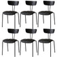Industrial Style Metal Matte Finish Side Chair Open Back Dining Side Chair for Dining Room Black Gray 6 Piece Set Clearhalo ' kitchen&dining_furn' 'Dining Chairs' 'Dining Tables & Seating' 'dining_chair' 'furn' 'furn_dining_chair' 'Furniture' 'furniture_dining_chair' 'Kitchen & Dining Furniture' 'kitchen' 3662763