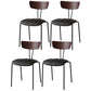 Industrial Style Metal Matte Finish Side Chair Open Back Dining Side Chair for Dining Room Walnut Gray 4 Piece Set Clearhalo ' kitchen&dining_furn' 'Dining Chairs' 'Dining Tables & Seating' 'dining_chair' 'furn' 'furn_dining_chair' 'Furniture' 'furniture_dining_chair' 'Kitchen & Dining Furniture' 'kitchen' 3662766