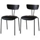 Industrial Style Metal Matte Finish Side Chair Open Back Dining Side Chair for Dining Room Black Matt Black 2 Piece Set Clearhalo ' kitchen&dining_furn' 'Dining Chairs' 'Dining Tables & Seating' 'dining_chair' 'furn' 'furn_dining_chair' 'Furniture' 'furniture_dining_chair' 'Kitchen & Dining Furniture' 'kitchen' 3662768