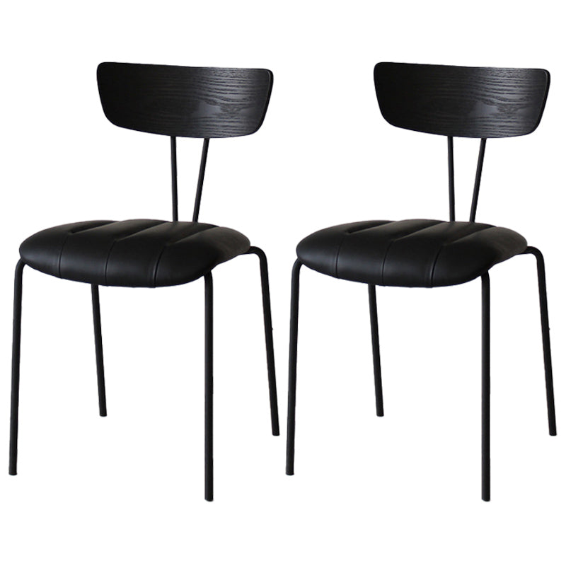 Industrial Style Metal Matte Finish Side Chair Open Back Dining Side Chair for Dining Room Black Matt Black 2 Piece Set Clearhalo ' kitchen&dining_furn' 'Dining Chairs' 'Dining Tables & Seating' 'dining_chair' 'furn' 'furn_dining_chair' 'Furniture' 'furniture_dining_chair' 'Kitchen & Dining Furniture' 'kitchen' 3662768