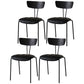 Industrial Style Metal Matte Finish Side Chair Open Back Dining Side Chair for Dining Room Black Matt Black 4 Piece Set Clearhalo ' kitchen&dining_furn' 'Dining Chairs' 'Dining Tables & Seating' 'dining_chair' 'furn' 'furn_dining_chair' 'Furniture' 'furniture_dining_chair' 'Kitchen & Dining Furniture' 'kitchen' 3662769