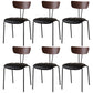 Industrial Style Metal Matte Finish Side Chair Open Back Dining Side Chair for Dining Room Walnut Matt Black 6 Piece Set Clearhalo ' kitchen&dining_furn' 'Dining Chairs' 'Dining Tables & Seating' 'dining_chair' 'furn' 'furn_dining_chair' 'Furniture' 'furniture_dining_chair' 'Kitchen & Dining Furniture' 'kitchen' 3662773