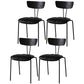 Industrial Style Metal Matte Finish Side Chair Open Back Dining Side Chair for Dining Room Black Black 4 Piece Set Clearhalo ' kitchen&dining_furn' 'Dining Chairs' 'Dining Tables & Seating' 'dining_chair' 'furn' 'furn_dining_chair' 'Furniture' 'furniture_dining_chair' 'Kitchen & Dining Furniture' 'kitchen' 3662775