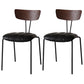 Industrial Style Metal Matte Finish Side Chair Open Back Dining Side Chair for Dining Room Walnut Black 2 Piece Set Clearhalo ' kitchen&dining_furn' 'Dining Chairs' 'Dining Tables & Seating' 'dining_chair' 'furn' 'furn_dining_chair' 'Furniture' 'furniture_dining_chair' 'Kitchen & Dining Furniture' 'kitchen' 3662777
