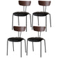 Industrial Style Metal Matte Finish Side Chair Open Back Dining Side Chair for Dining Room Walnut Black 4 Piece Set Clearhalo ' kitchen&dining_furn' 'Dining Chairs' 'Dining Tables & Seating' 'dining_chair' 'furn' 'furn_dining_chair' 'Furniture' 'furniture_dining_chair' 'Kitchen & Dining Furniture' 'kitchen' 3662778