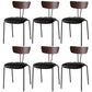 Industrial Style Metal Matte Finish Side Chair Open Back Dining Side Chair for Dining Room Walnut Black 6 Piece Set Clearhalo ' kitchen&dining_furn' 'Dining Chairs' 'Dining Tables & Seating' 'dining_chair' 'furn' 'furn_dining_chair' 'Furniture' 'furniture_dining_chair' 'Kitchen & Dining Furniture' 'kitchen' 3662779
