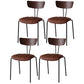 Industrial Style Metal Matte Finish Side Chair Open Back Dining Side Chair for Dining Room Walnut Dark Brown 4 Piece Set Clearhalo ' kitchen&dining_furn' 'Dining Chairs' 'Dining Tables & Seating' 'dining_chair' 'furn' 'furn_dining_chair' 'Furniture' 'furniture_dining_chair' 'Kitchen & Dining Furniture' 'kitchen' 3662781