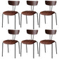 Industrial Style Metal Matte Finish Side Chair Open Back Dining Side Chair for Dining Room Walnut Dark Brown 6 Piece Set Clearhalo ' kitchen&dining_furn' 'Dining Chairs' 'Dining Tables & Seating' 'dining_chair' 'furn' 'furn_dining_chair' 'Furniture' 'furniture_dining_chair' 'Kitchen & Dining Furniture' 'kitchen' 3662782