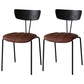 Industrial Style Metal Matte Finish Side Chair Open Back Dining Side Chair for Dining Room Black Dark Brown 2 Piece Set Clearhalo ' kitchen&dining_furn' 'Dining Chairs' 'Dining Tables & Seating' 'dining_chair' 'furn' 'furn_dining_chair' 'Furniture' 'furniture_dining_chair' 'Kitchen & Dining Furniture' 'kitchen' 3662783