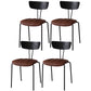 Industrial Style Metal Matte Finish Side Chair Open Back Dining Side Chair for Dining Room Black Dark Brown 4 Piece Set Clearhalo ' kitchen&dining_furn' 'Dining Chairs' 'Dining Tables & Seating' 'dining_chair' 'furn' 'furn_dining_chair' 'Furniture' 'furniture_dining_chair' 'Kitchen & Dining Furniture' 'kitchen' 3662784
