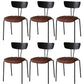 Industrial Style Metal Matte Finish Side Chair Open Back Dining Side Chair for Dining Room Black Dark Brown 6 Piece Set Clearhalo ' kitchen&dining_furn' 'Dining Chairs' 'Dining Tables & Seating' 'dining_chair' 'furn' 'furn_dining_chair' 'Furniture' 'furniture_dining_chair' 'Kitchen & Dining Furniture' 'kitchen' 3662785