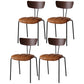 Industrial Style Metal Matte Finish Side Chair Open Back Dining Side Chair for Dining Room Walnut Brown 4 Piece Set Clearhalo ' kitchen&dining_furn' 'Dining Chairs' 'Dining Tables & Seating' 'dining_chair' 'furn' 'furn_dining_chair' 'Furniture' 'furniture_dining_chair' 'Kitchen & Dining Furniture' 'kitchen' 3662787