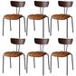 Industrial Style Metal Matte Finish Side Chair Open Back Dining Side Chair for Dining Room Walnut Brown 6 Piece Set Clearhalo ' kitchen&dining_furn' 'Dining Chairs' 'Dining Tables & Seating' 'dining_chair' 'furn' 'furn_dining_chair' 'Furniture' 'furniture_dining_chair' 'Kitchen & Dining Furniture' 'kitchen' 3662788