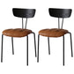 Industrial Style Metal Matte Finish Side Chair Open Back Dining Side Chair for Dining Room Black Brown 2 Piece Set Clearhalo ' kitchen&dining_furn' 'Dining Chairs' 'Dining Tables & Seating' 'dining_chair' 'furn' 'furn_dining_chair' 'Furniture' 'furniture_dining_chair' 'Kitchen & Dining Furniture' 'kitchen' 3662789