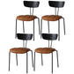 Industrial Style Metal Matte Finish Side Chair Open Back Dining Side Chair for Dining Room Black Brown 4 Piece Set Clearhalo ' kitchen&dining_furn' 'Dining Chairs' 'Dining Tables & Seating' 'dining_chair' 'furn' 'furn_dining_chair' 'Furniture' 'furniture_dining_chair' 'Kitchen & Dining Furniture' 'kitchen' 3662790