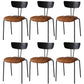 Industrial Style Metal Matte Finish Side Chair Open Back Dining Side Chair for Dining Room Black Brown 6 Piece Set Clearhalo ' kitchen&dining_furn' 'Dining Chairs' 'Dining Tables & Seating' 'dining_chair' 'furn' 'furn_dining_chair' 'Furniture' 'furniture_dining_chair' 'Kitchen & Dining Furniture' 'kitchen' 3662791
