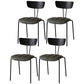 Industrial Style Metal Matte Finish Side Chair Open Back Dining Side Chair for Dining Room Black Green 4 Piece Set Clearhalo ' kitchen&dining_furn' 'Dining Chairs' 'Dining Tables & Seating' 'dining_chair' 'furn' 'furn_dining_chair' 'Furniture' 'furniture_dining_chair' 'Kitchen & Dining Furniture' 'kitchen' 3662796