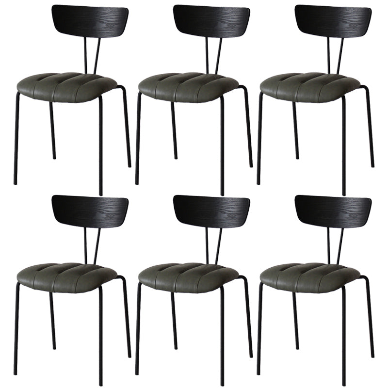 Industrial Style Metal Matte Finish Side Chair Open Back Dining Side Chair for Dining Room Black Green 6 Piece Set Clearhalo ' kitchen&dining_furn' 'Dining Chairs' 'Dining Tables & Seating' 'dining_chair' 'furn' 'furn_dining_chair' 'Furniture' 'furniture_dining_chair' 'Kitchen & Dining Furniture' 'kitchen' 3662797