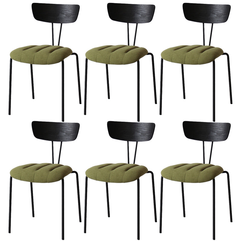 Industrial Style Metal Matte Finish Side Chair Open Back Dining Side Chair for Dining Room Black Turquoise 6 Piece Set Clearhalo ' kitchen&dining_furn' 'Dining Chairs' 'Dining Tables & Seating' 'dining_chair' 'furn' 'furn_dining_chair' 'Furniture' 'furniture_dining_chair' 'Kitchen & Dining Furniture' 'kitchen' 3662800
